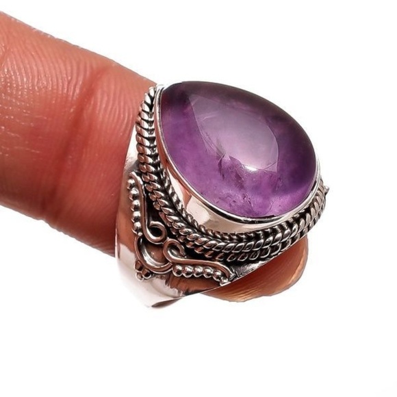 SILVER ~ PURPLE MOONSTONE 9.5 - Picture 3 of 3